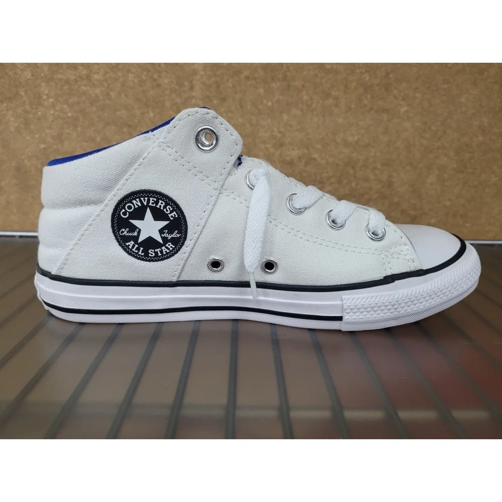 Converse Kids Chuck Taylor All Star Axel Mid Top Shoes 665819F White/Blue Sz‎ 3